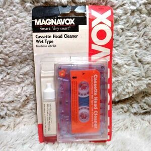 Magnavox cassette head cleaner for cassette player. In original packaging